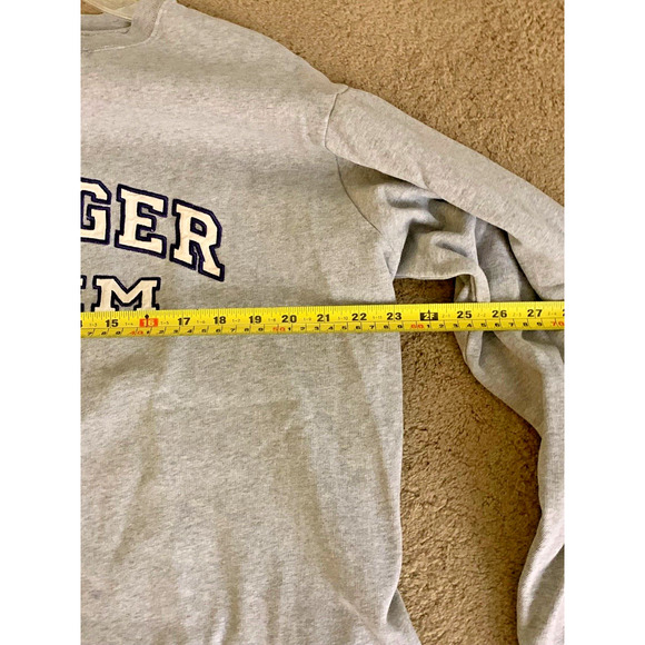 Vintage Tommy Jeans Embroidered Spellout HILFIGER DENIM Sweatshirt Gray LARGE - Picture 7 of 8